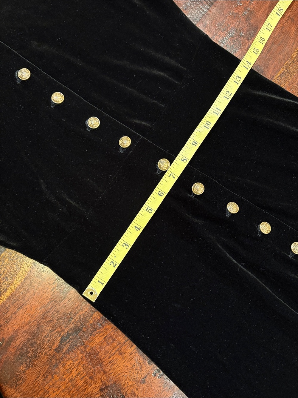 Vintage Ralph Lauren Country 90s Black Velvet Button Down Maxi Dress size Medium - Picture 14 of 14